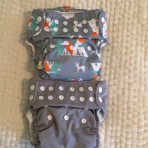 Two Gently Used Thirsties All in One Diapers